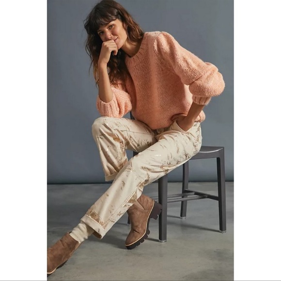 Anthropologie Wanderer utility pant khaki and gold painted - Picture 5 of 14